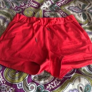 Red lululemon shorts